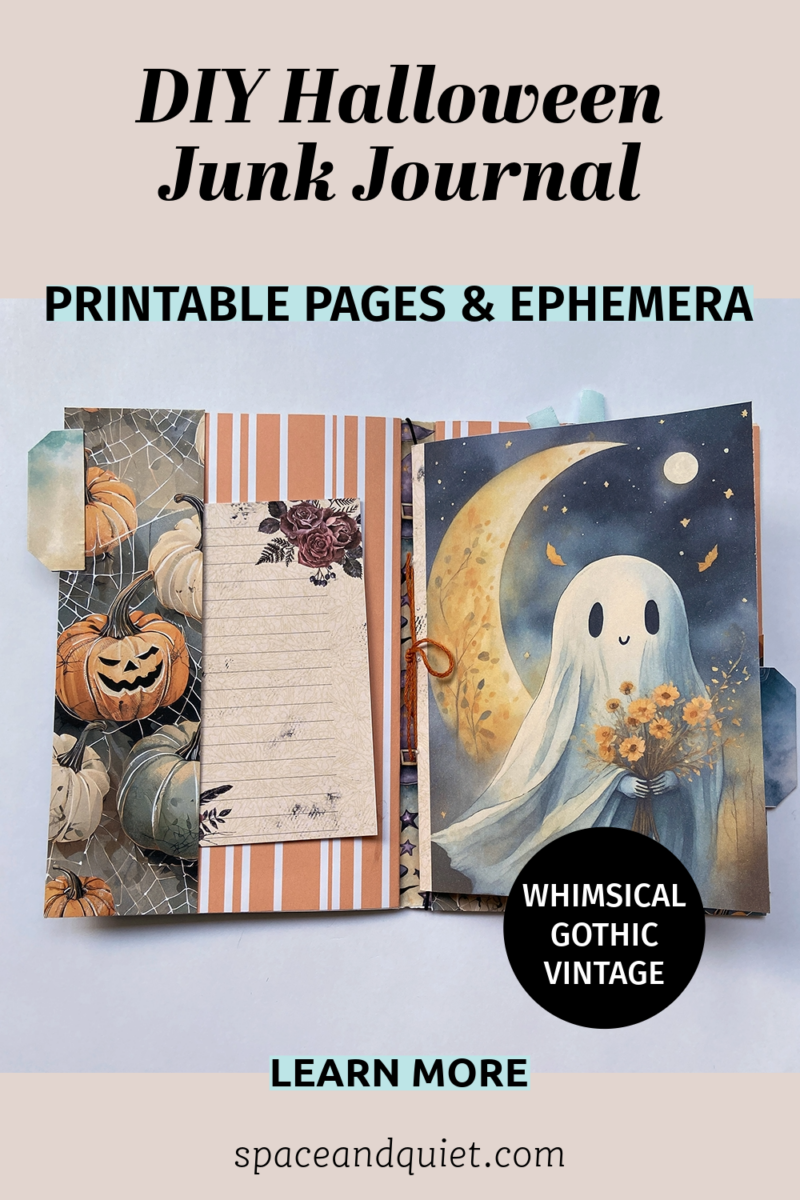 Printable Halloween Junk Journal Kit - Space And Quiet
