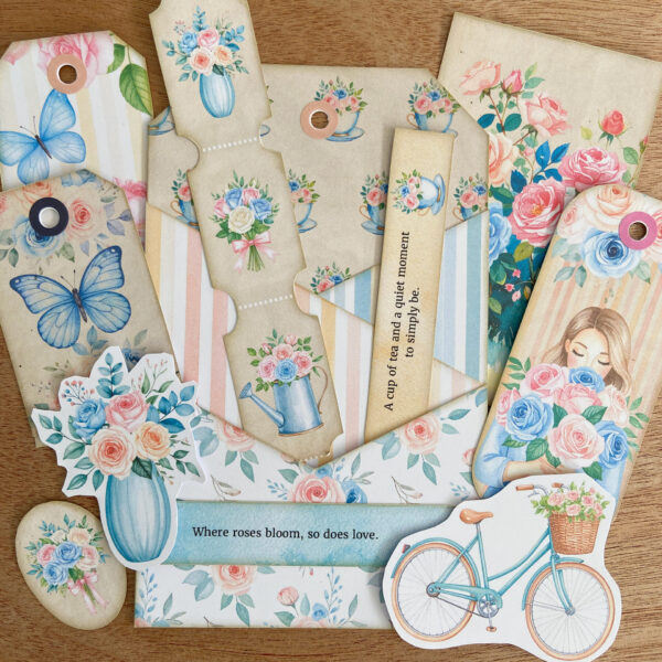 Shabby Chic Rose Junk Journaling Loaded Tag kit