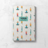 Yoga Teacher Class Planner Notebook featuring a front cover with neutral background and mini yoga postures.