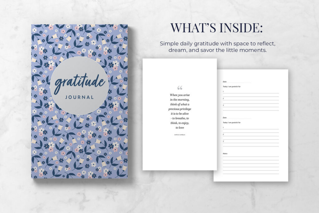 Gratitude Journal - Blue & Pink Floral Cover