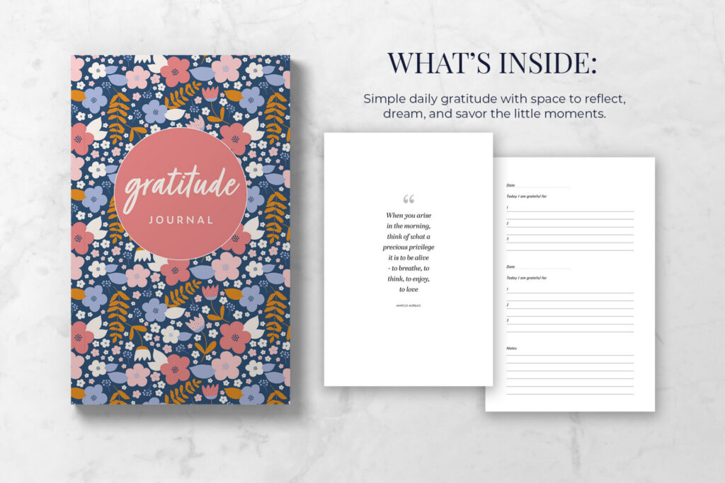 Gratitude Journal - Pink & Blue Floral Cover