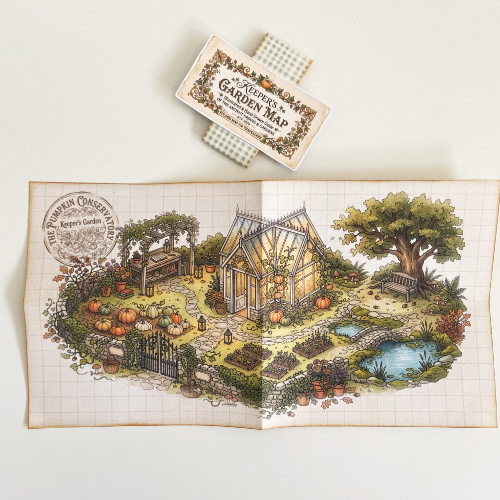 Keepers Garden map of the Pumpkin Conservatory unfolded.